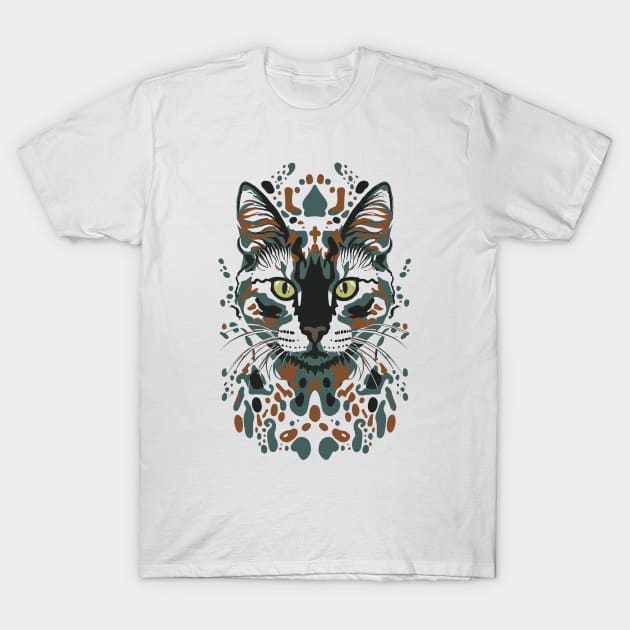 Cute Cat Illusion Design, Funny Cat Lover Gift Idea T-Shirt by PugSwagClothing